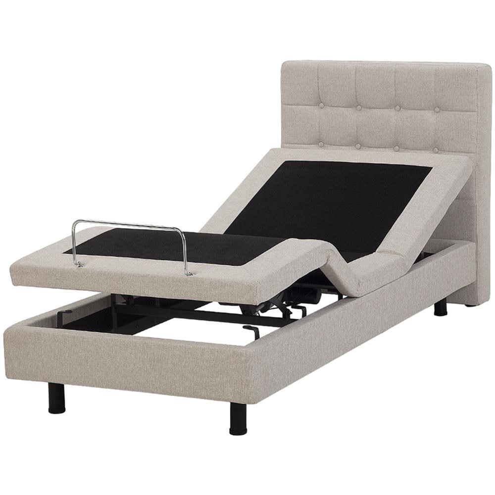Letto Singolo In Tessuto Beige Duke - Foto 1