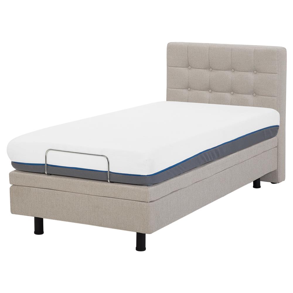Letto Singolo In Tessuto Beige Duke - Foto 2