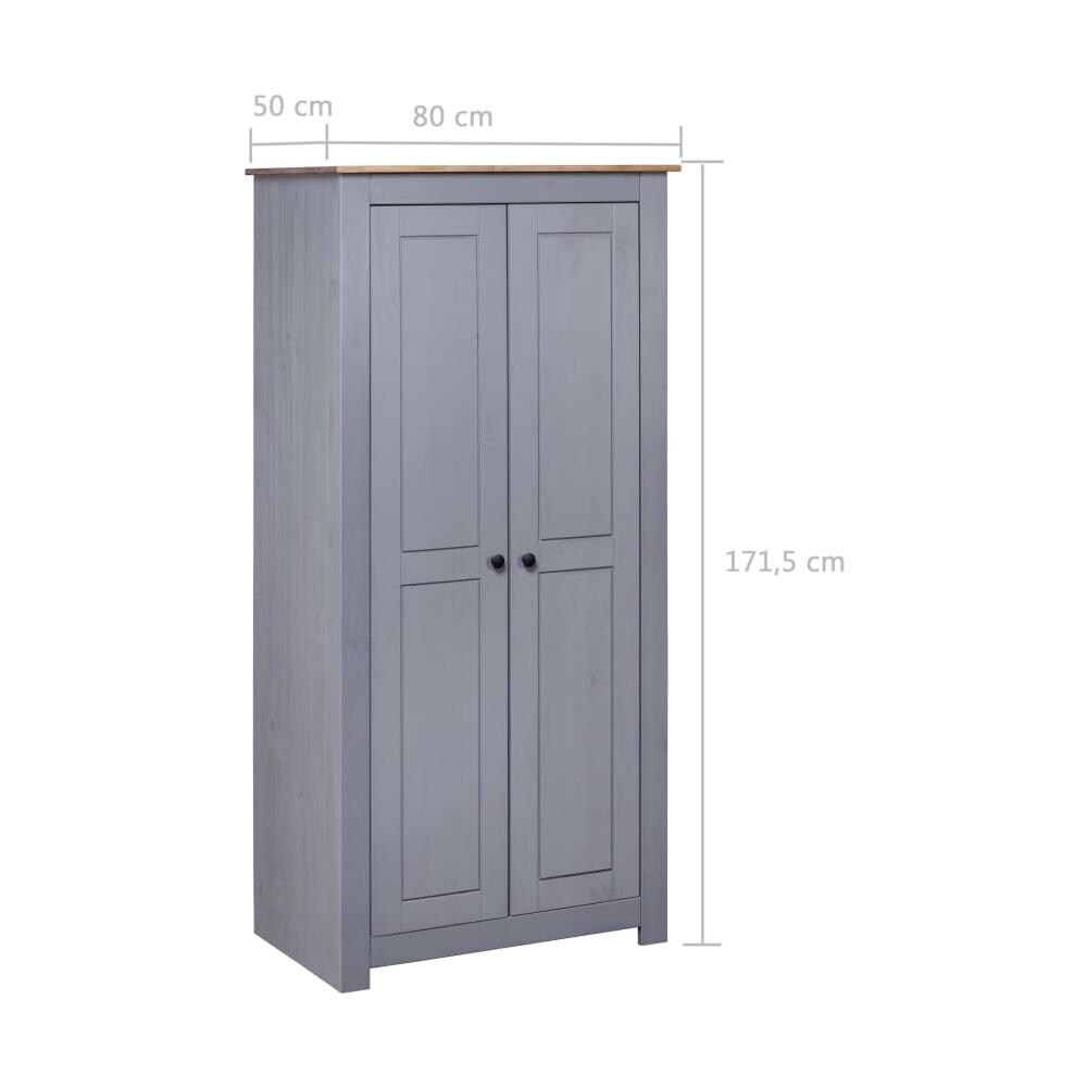 Armadio Grigio 80x50x171,5 cm Legno Massello Pino Panama Range - Foto 6