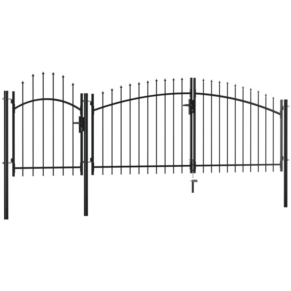 Cancello Da Giardino In Acciaio 2x4 M Nero - Foto 2