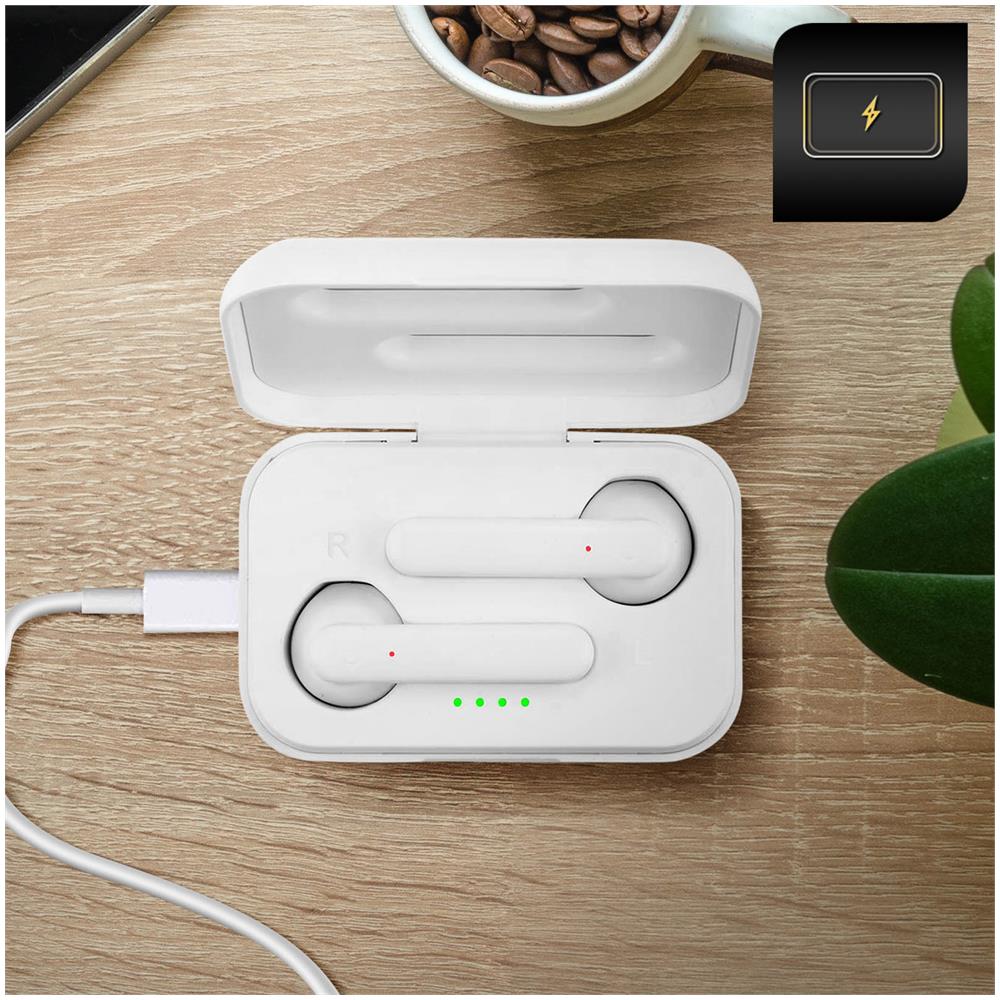 Auricolarii Bluetooth Custodia Ricarica Autonomia 3h Bianco - Foto 2