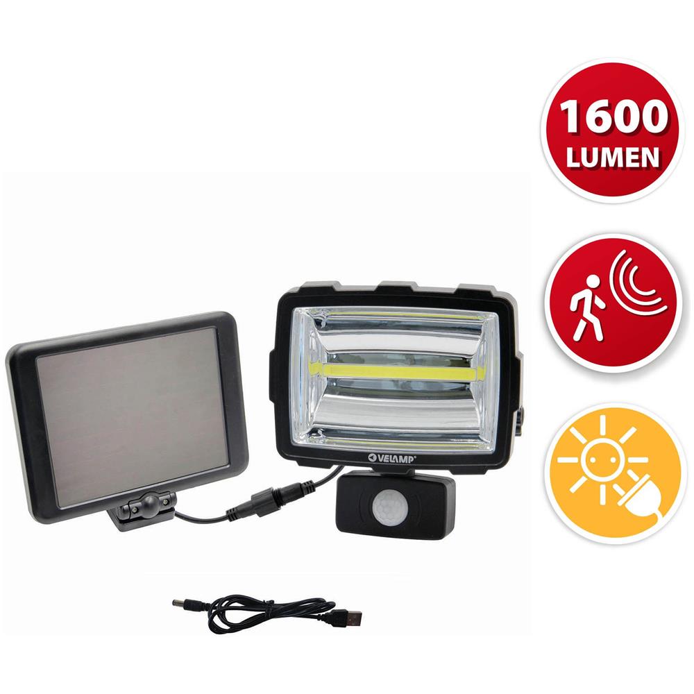 Inca: Proiettore Led 1600 Lumen A Ricarica Solare, Con Rilevatore Di Movimento - Foto 1