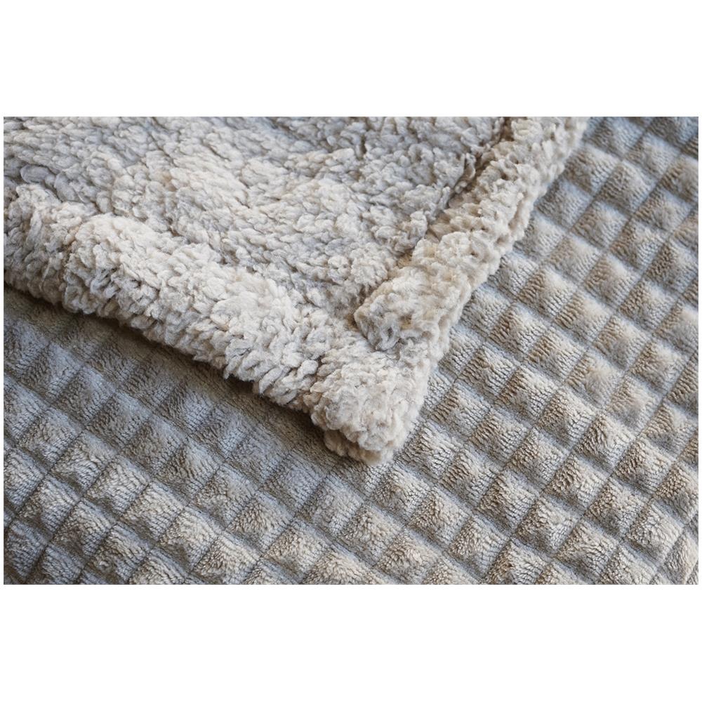 Serie Natural Coperta Plaid Di Pile Da Divano E Letto In Morbida E Calda Microfibra Con Retro In Pelo 130x160 Cm - Helsinki Tortora - Foto 2
