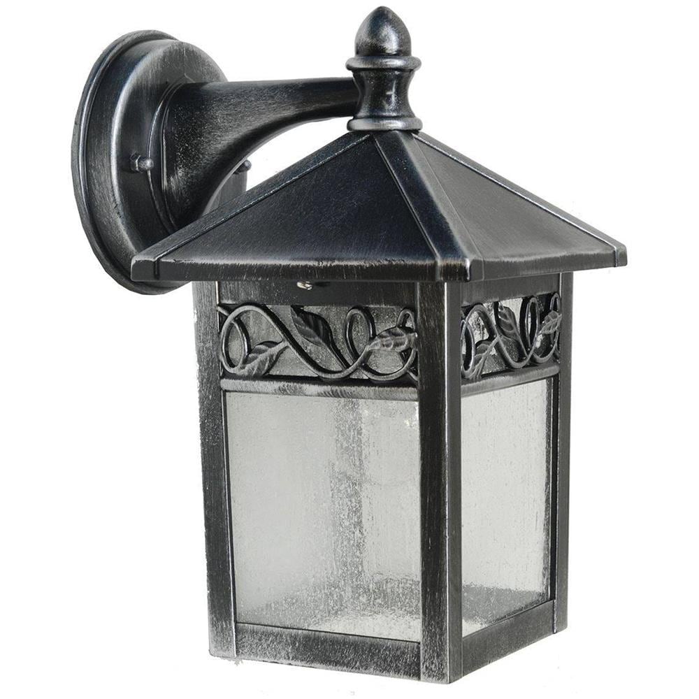 Lanterna Da Parete Per Esterni A 1 Luce Con Luce Nera, Argento Ip44, E27 - Foto 1