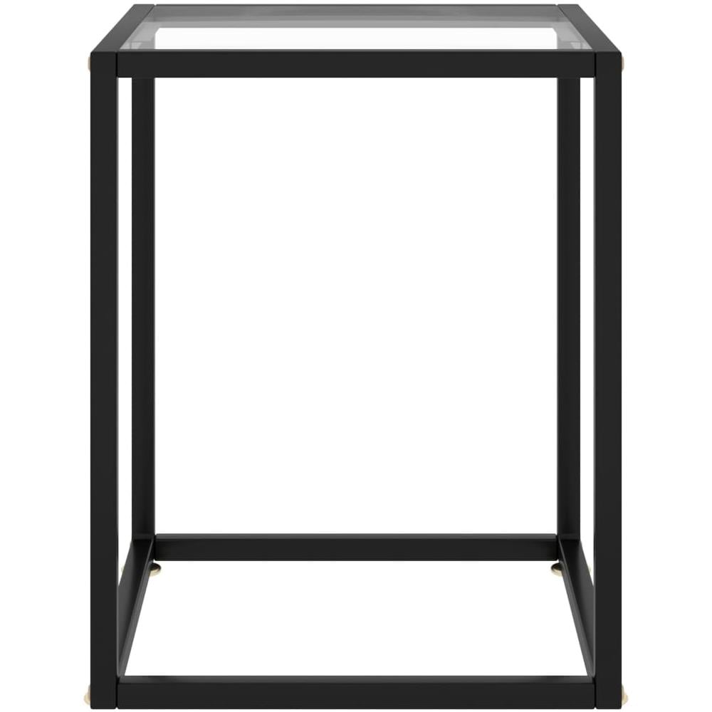 Tavolino Da T Nero Con Vetro Temperato 40x40x50 Cm - Foto 2