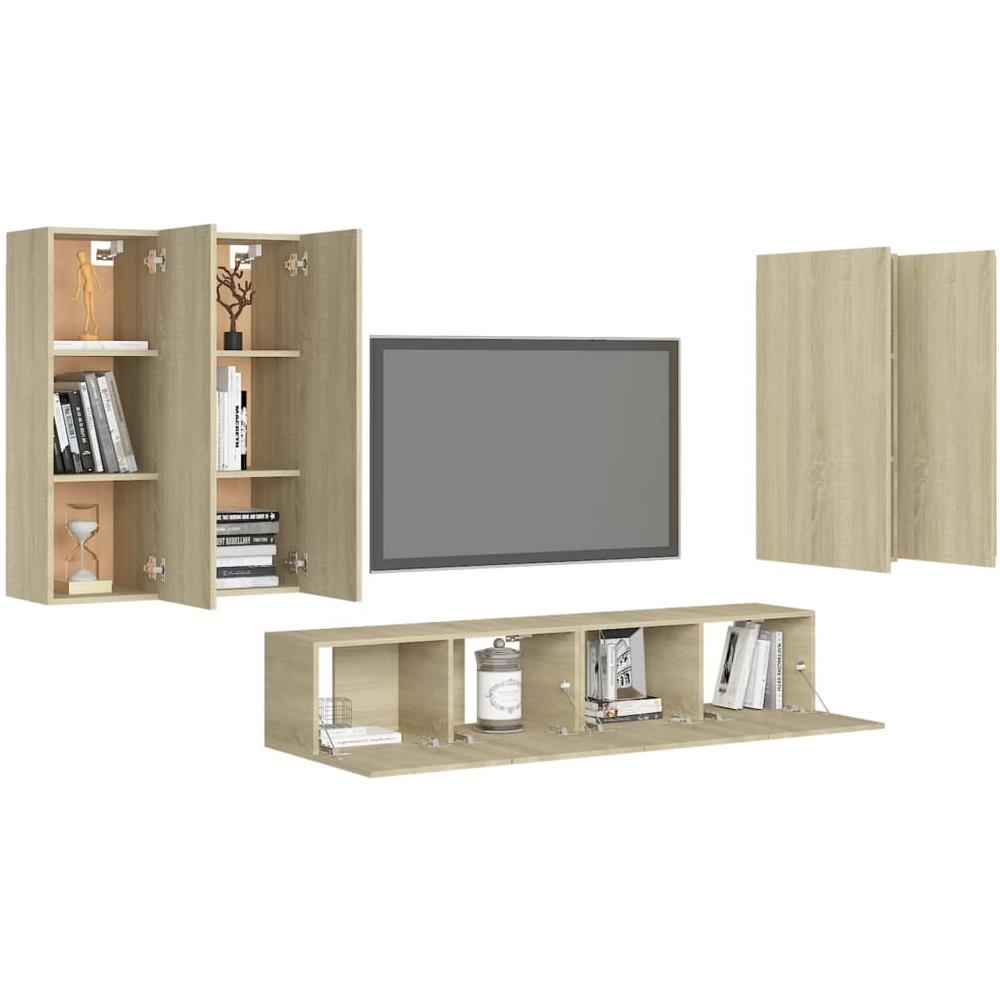 Set Porta Tv 6 Pz Rovere Sonoma In Truciolato - Foto 3