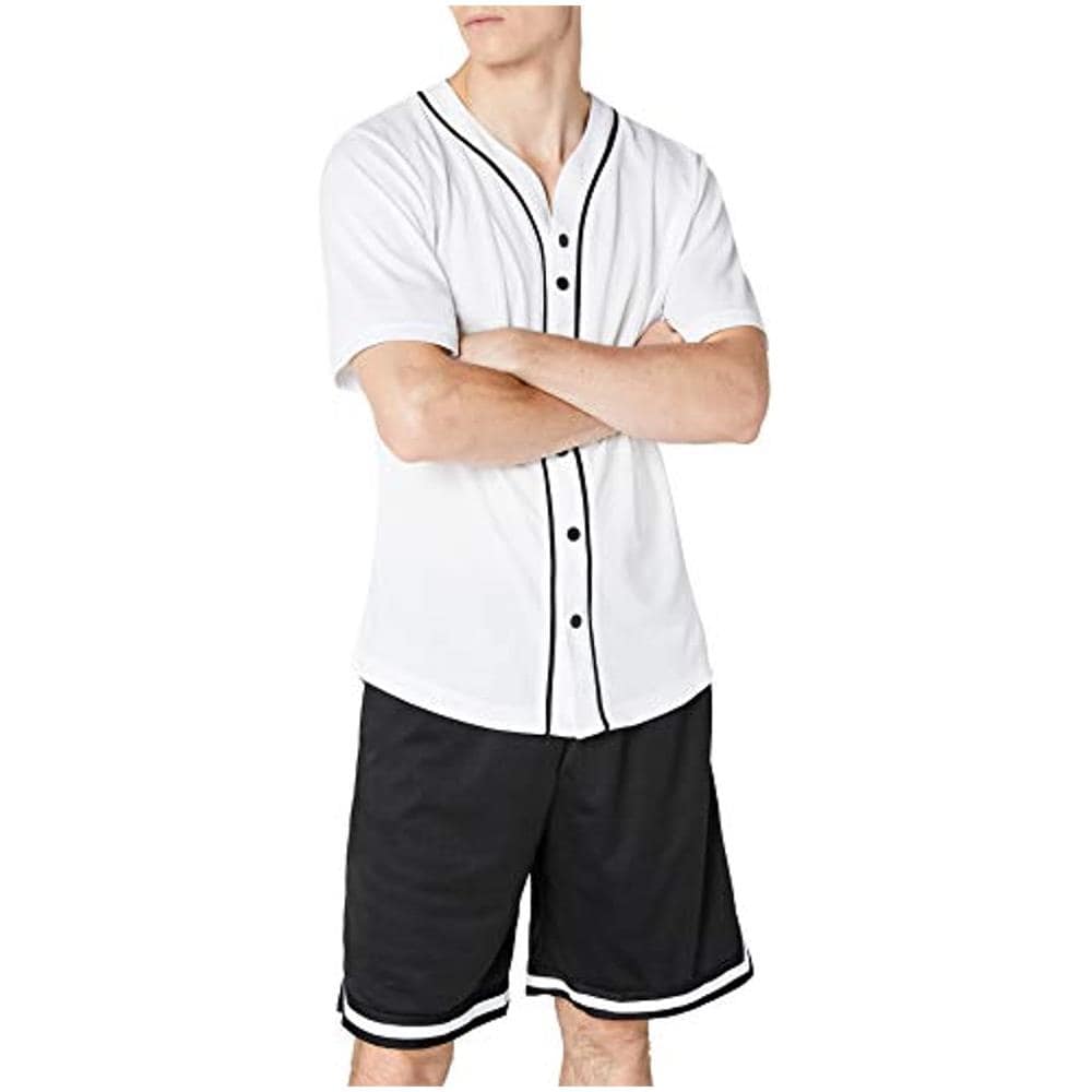 Baseball Mesh Jersey-t-shirt Uomo, Mehrfarbig (wht / blk 224), Medium - Foto 1