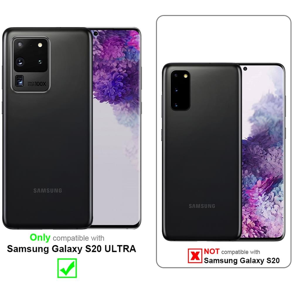 Custodia Compatibile Con Samsung Galaxy S20 Ultra In Nero Marrone - Coperchio Protettiva Con Chiusura Magnetica, Funzione Stand E Tasca Per Le Carte - Foto 2