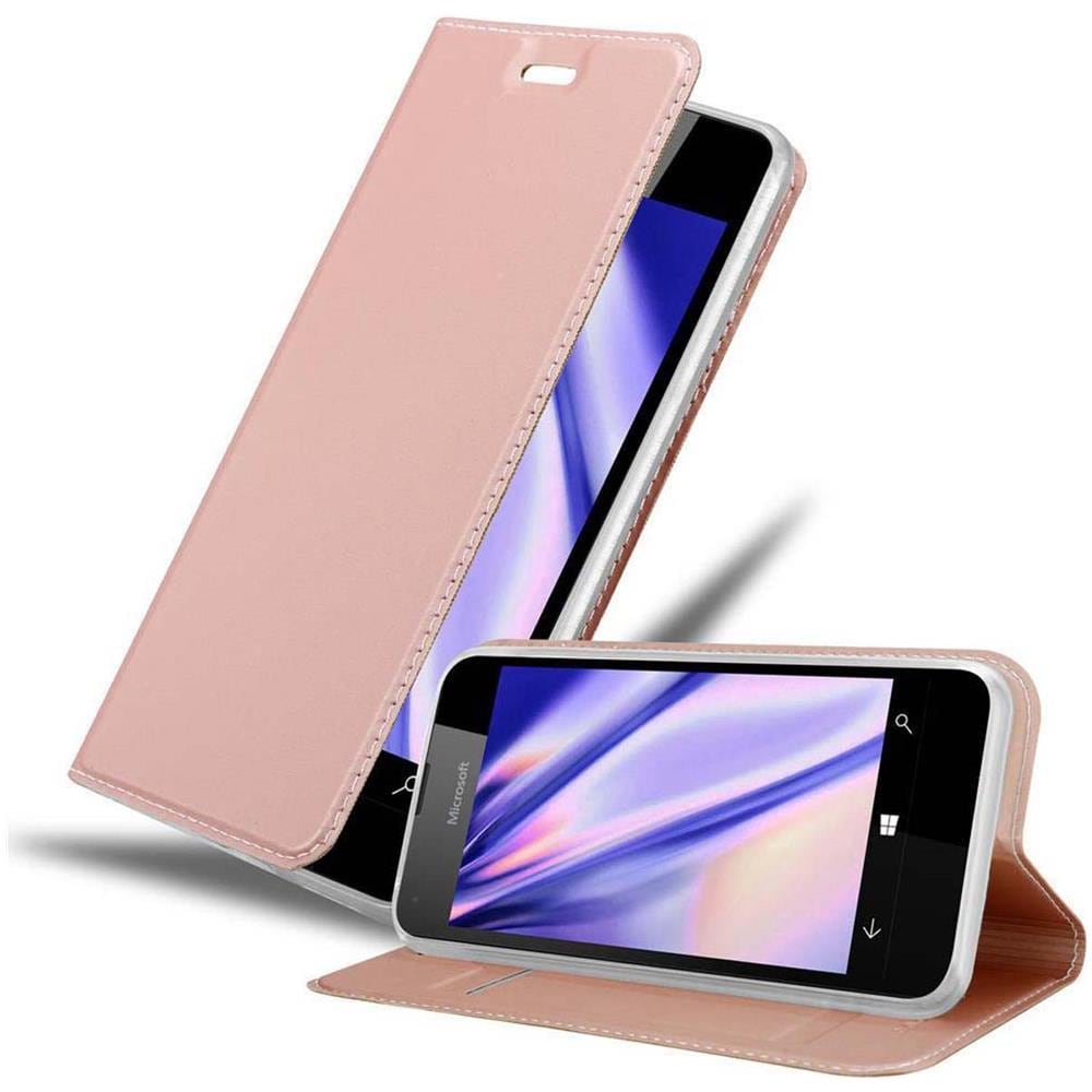Custodia Compatibile Con Nokia Lumia 550 In Classy Oro Rosa - Coperchio Protettiva Con Chiusura Magnetica, Funzione Stand E Tasca Per Le Carte - Foto 1