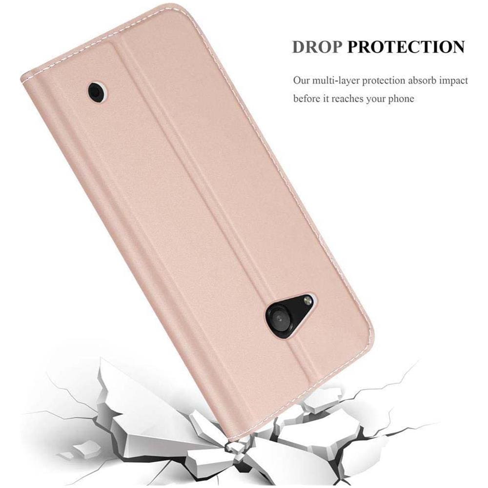 Custodia Compatibile Con Nokia Lumia 550 In Classy Oro Rosa - Coperchio Protettiva Con Chiusura Magnetica, Funzione Stand E Tasca Per Le Carte - Foto 8
