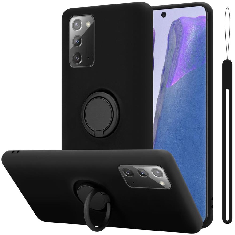 Cadorabo Custodia Compatibile Con Samsung Galaxy Note 20 In Liquid Nero - Coperchio Protettivo In Silicone Tpu Flessibile Con Anello - Foto 1