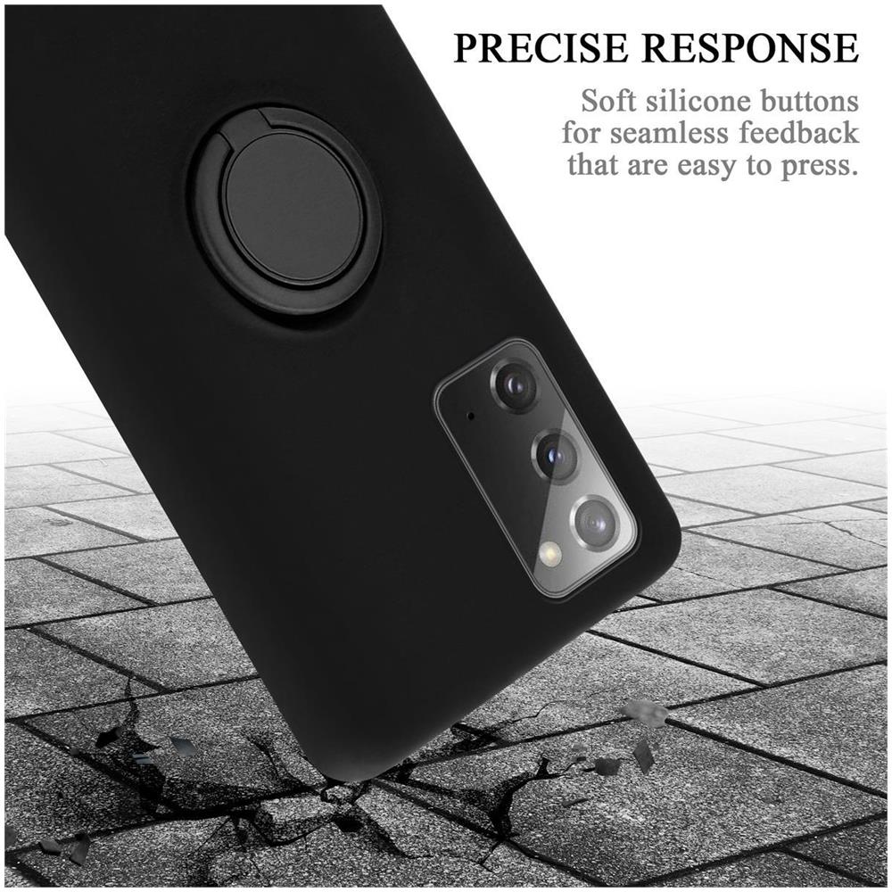 Cadorabo Custodia Compatibile Con Samsung Galaxy Note 20 In Liquid Nero - Coperchio Protettivo In Silicone Tpu Flessibile Con Anello - Foto 8