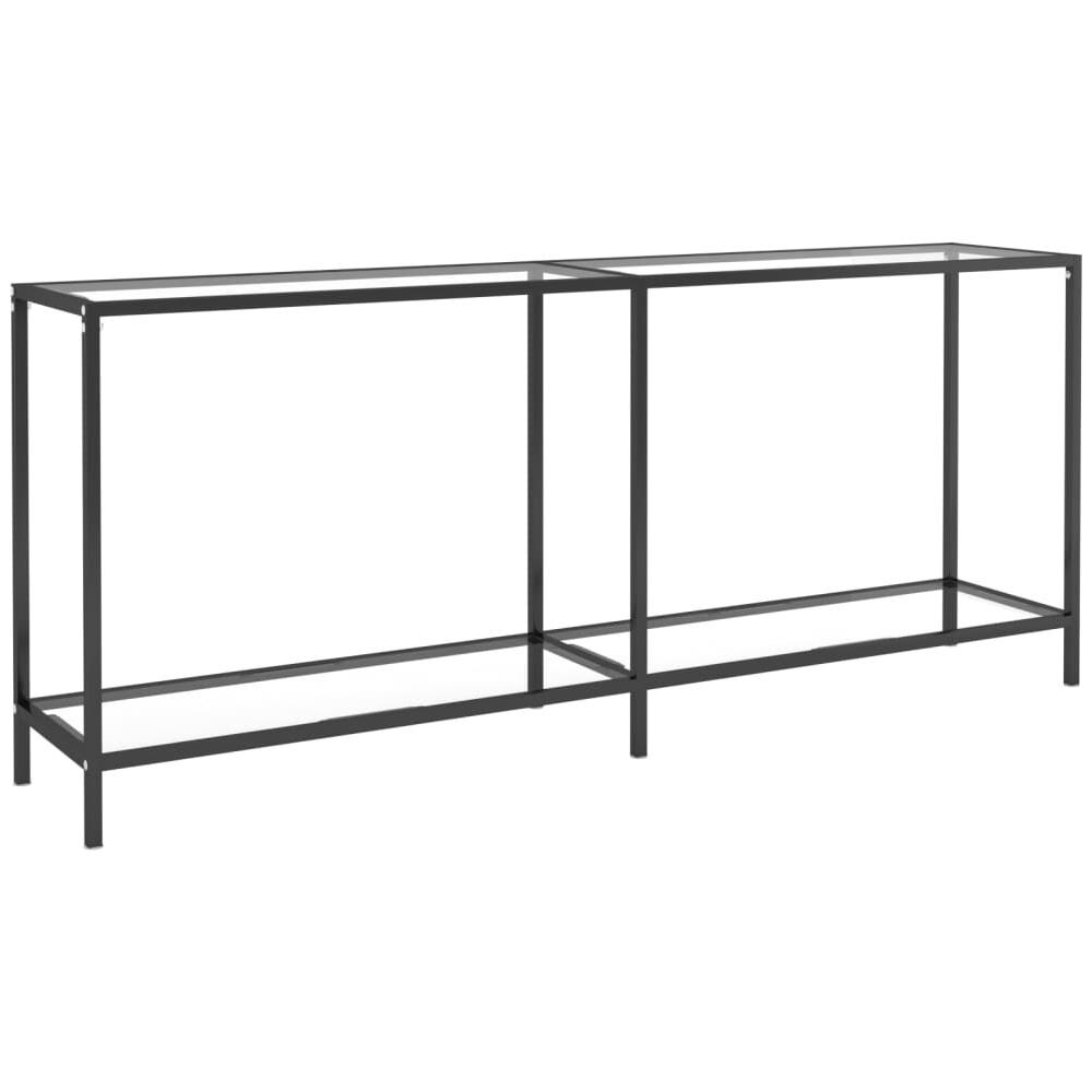 Tavolo Consolle Trasparente 180x35x75,5 Cm In Vetro Temperato - Foto 2