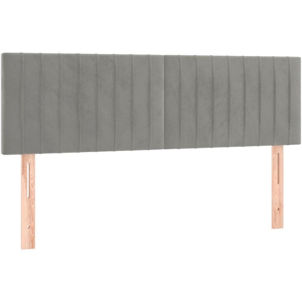 Testiere 2 Pz Grigio Chiaro 72x5x78/88 Cm In Velluto - Foto 2
