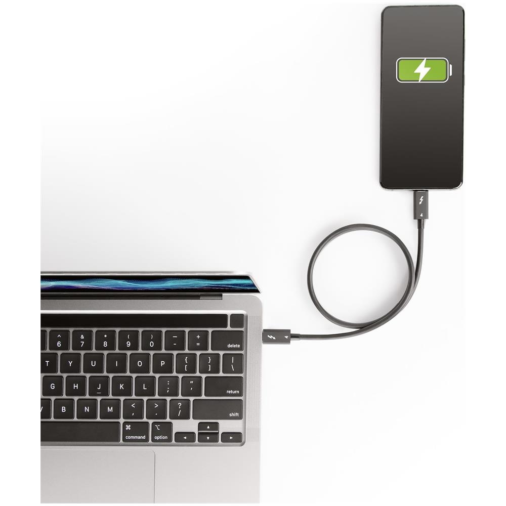 Cavo Thunderbolt 4 da 50cm - 40Gbps - PD 100W - Cavo Video /Trasferimento dati 4K / 8K - Cavo Thunderbolt Certificato Intel Compatibile con USB4/Thunderbolt 3/USB 3.2/USB Tipo C /DisplayPort - Cavo USB C - Foto 7