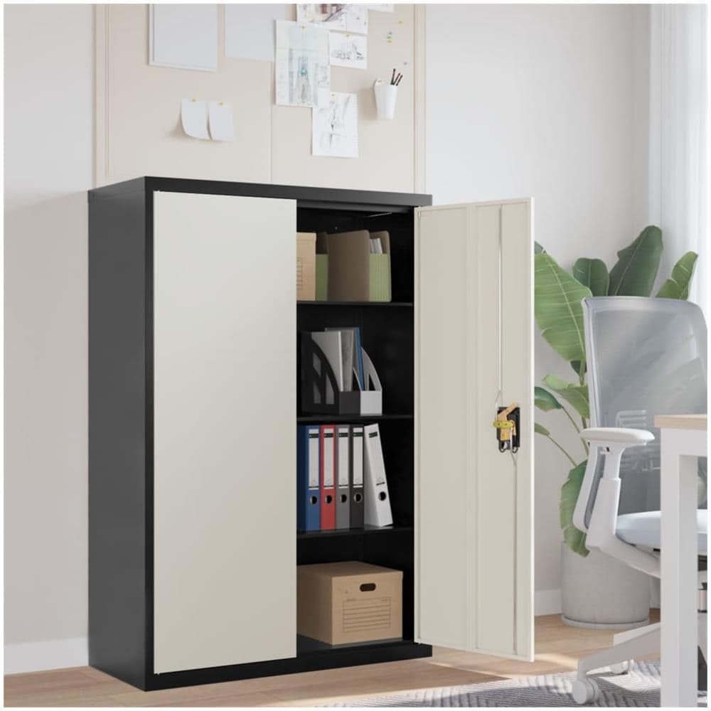 Coffre De Rangement Industriel Blanc 75x40x115 Cm Métal