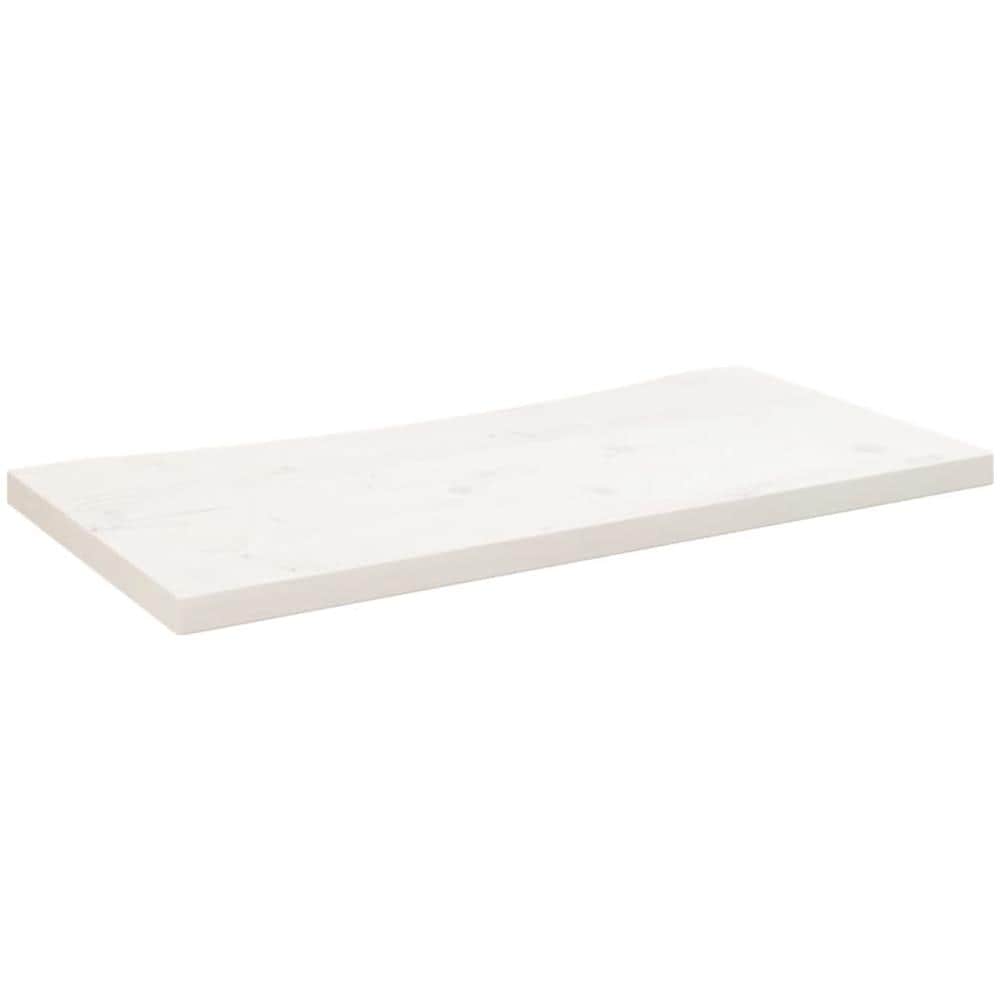 Piano Scrivania Bianco 80x40x2,5 Cm In Legno Massello Di Pino - Foto 2