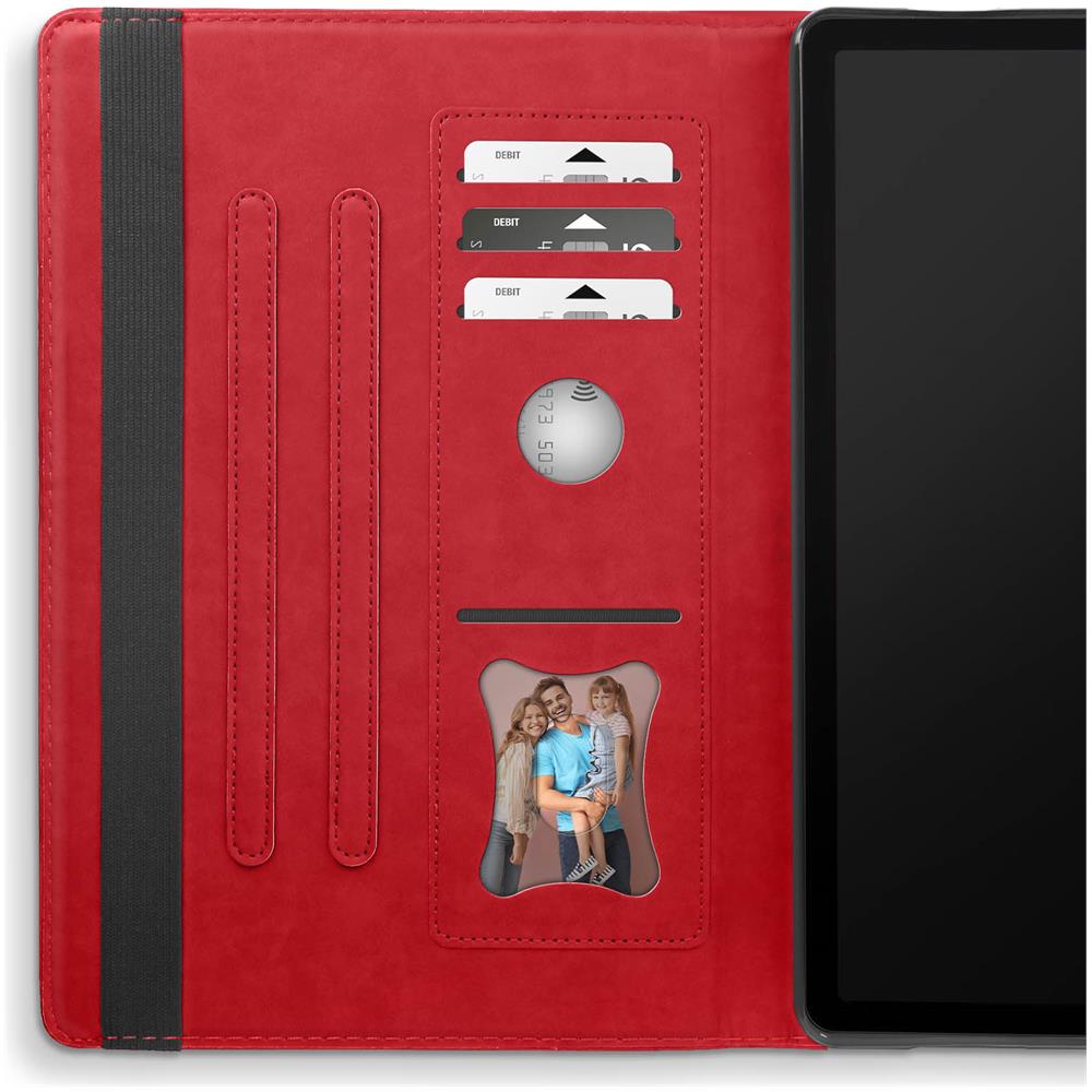 Custodia Per Xiaomi Redmi Pad Se Portafoglio Multiscomparto Supporto Video Rossa - Foto 5