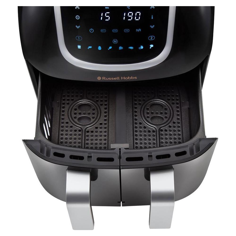 SatisFry Air Dual Basket Doppia 8,5 L Indipendente 1800 W Friggitrice ad aria calda Nero, Stainless steel - Foto 2