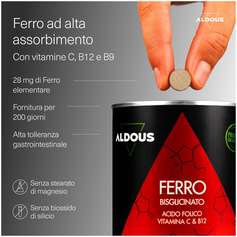 Integratore di ferro 28 mg + vitamina C, B12 e acido folico - 400 compresse - Foto 2