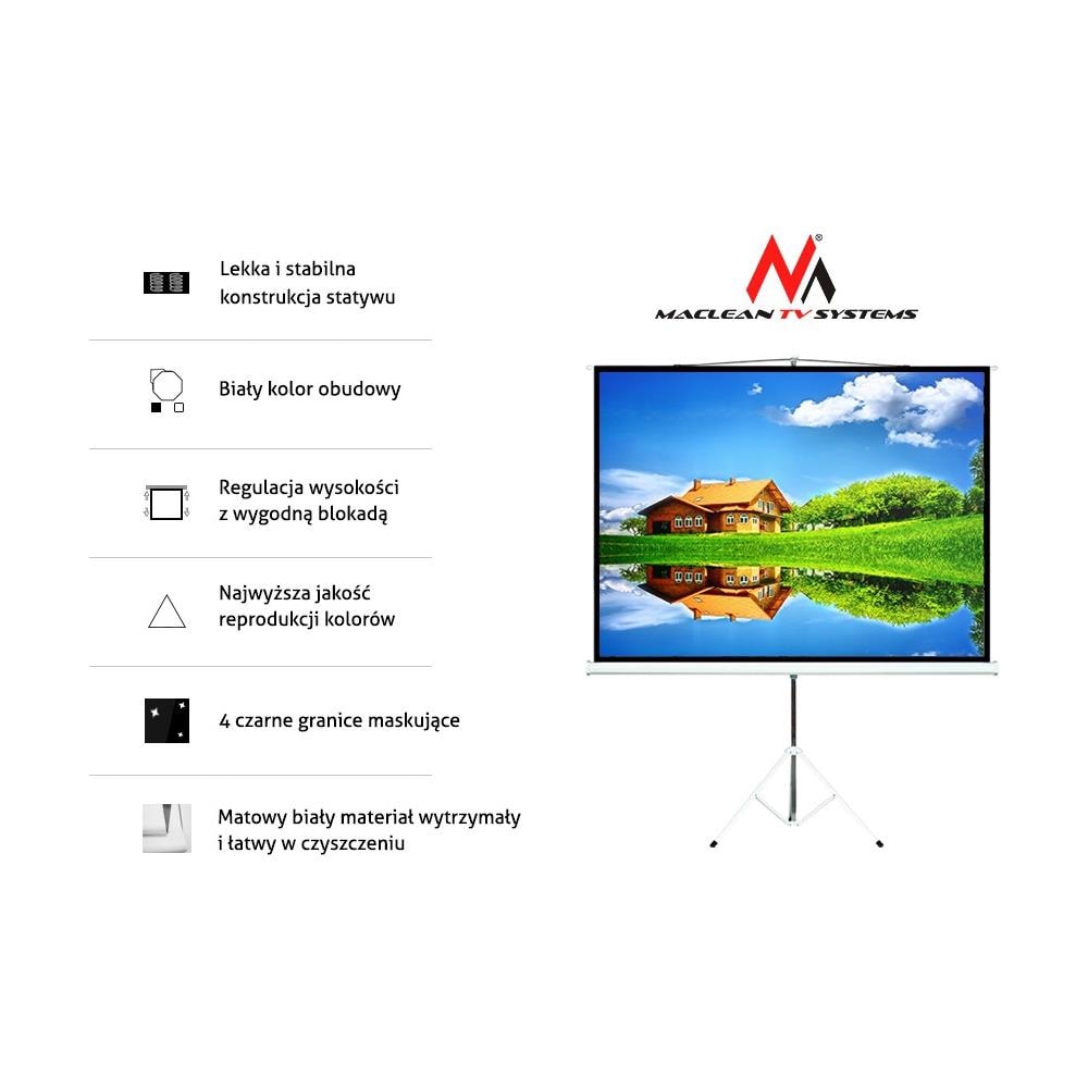 Schermo Proiezione Con Stativo Treppiede 200x150 Mc-595 100"" 4:3 - Foto 2