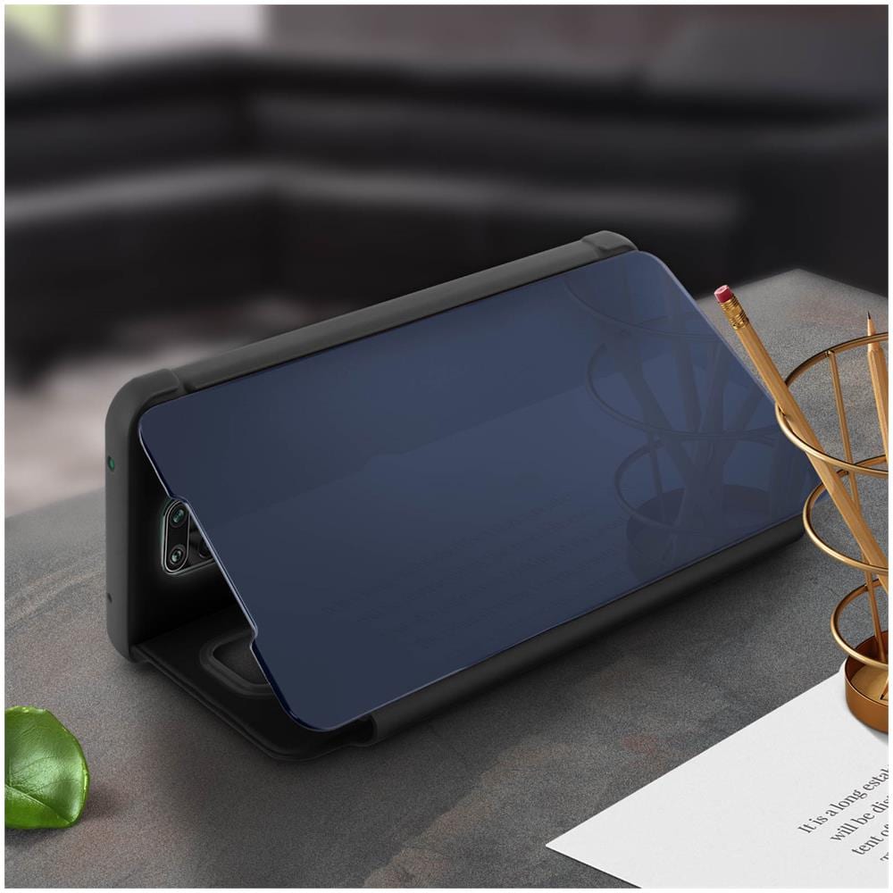 Custodia Xiaomi Redmi Note 9 Pro / Pro Max Translucido Specchio Supporto Nero - Foto 5