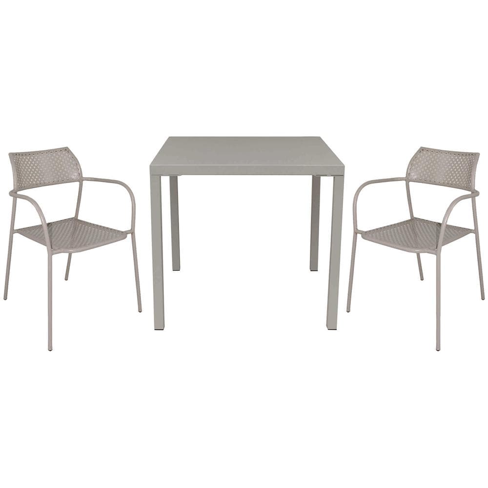 Index - Set Tavolo In Metallo Cm 80 X 80 X 73h Con 2 Poltrone Aviim - Foto 1