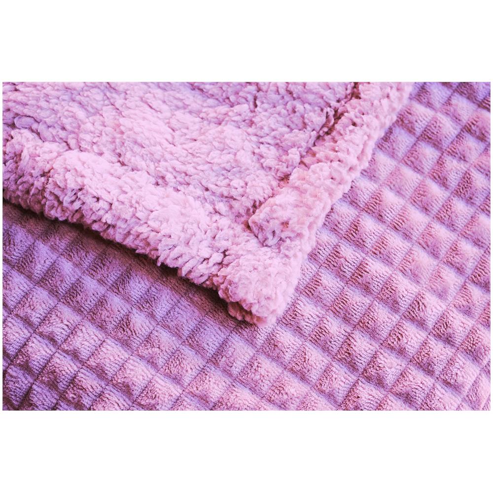 Serie Natural Coperta Plaid Di Pile Da Divano E Letto In Morbida E Calda Microfibra Con Retro In Pelo 130x160 Cm - Helsinki Rosa - Foto 4