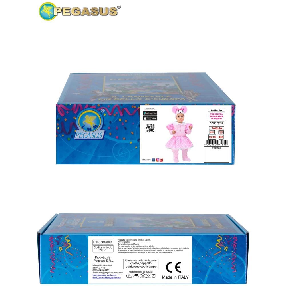 Costume Topoletta Super Star 13/18 Mesi Prima Infanzia Vestito Carnevale - Foto 2