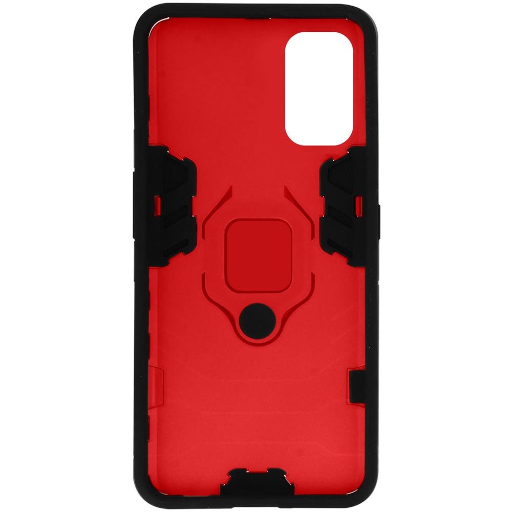 Cover Xiaomi Poco M3 / Redmi 9t Bi-materiale Anello Supporto Video Rosso - Foto 5