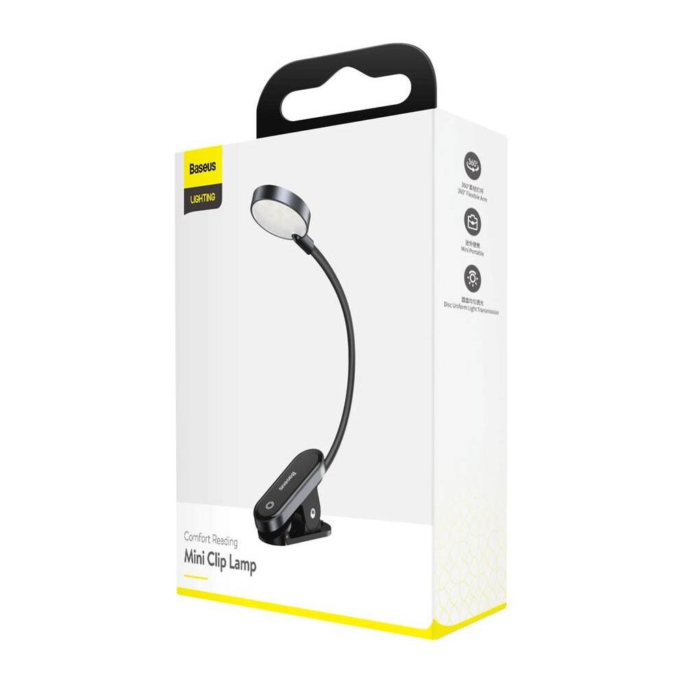 Home Comfort Di Lettura Mini Clip Della Lampada + Cavo, 400 Mah, 4000k Charing, 3w Grigio Scuro (dgrad-0g) - Foto 1