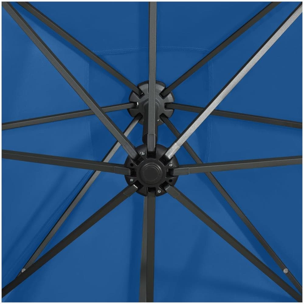 Ombrellone a Sbalzo con Palo e Luci a LED Azzurro 250 cm - Foto 2