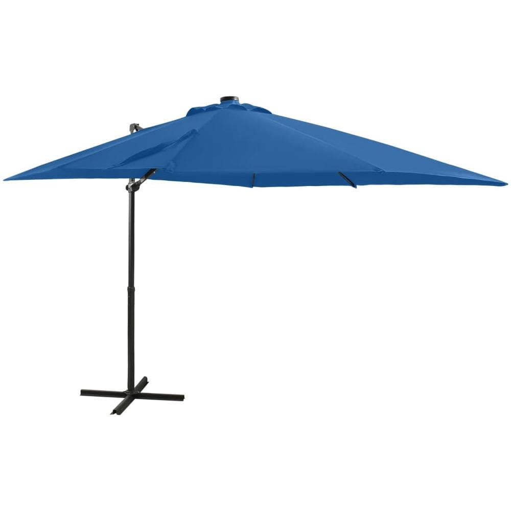 Ombrellone a Sbalzo con Palo e Luci a LED Azzurro 250 cm - Foto 1