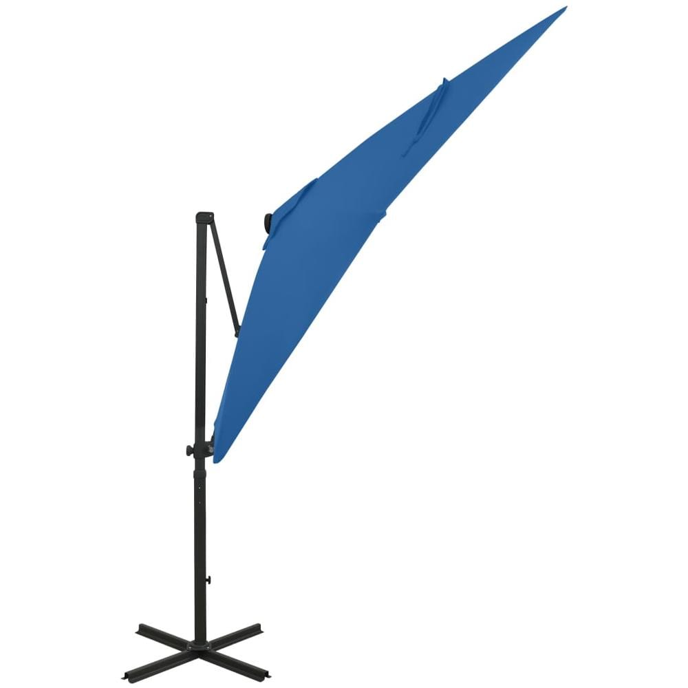 Ombrellone a Sbalzo con Palo e Luci a LED Azzurro 250 cm - Foto 3