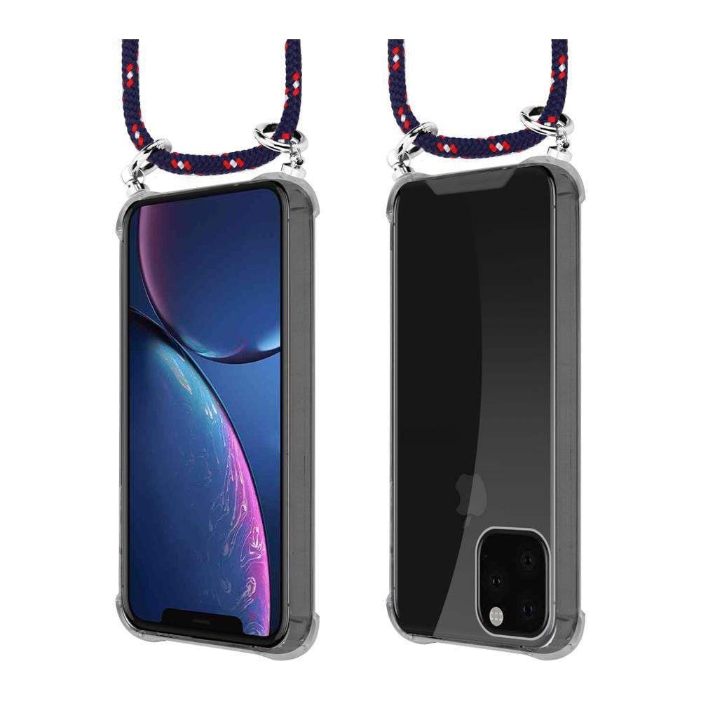 Catena Di Telefoni Cellulari Compatibile Con Apple Iphone 11 Pro Max (xi Pro Max) In Blu Rosso Bianco À Pois - Coperchio Protettivo In Silicone Con Anelli D'argento, Cinturino In Corda E Custodia Staccabile - Foto 8