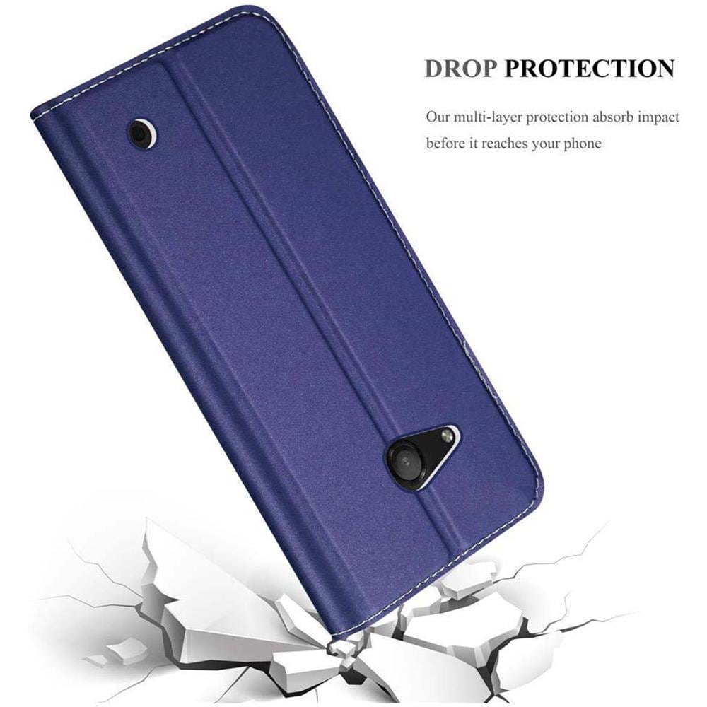 Custodia Compatibile Con Nokia Lumia 550 In Classy Blu Scuro - Coperchio Protettiva Con Chiusura Magnetica, Funzione Stand E Tasca Per Le Carte - Foto 8