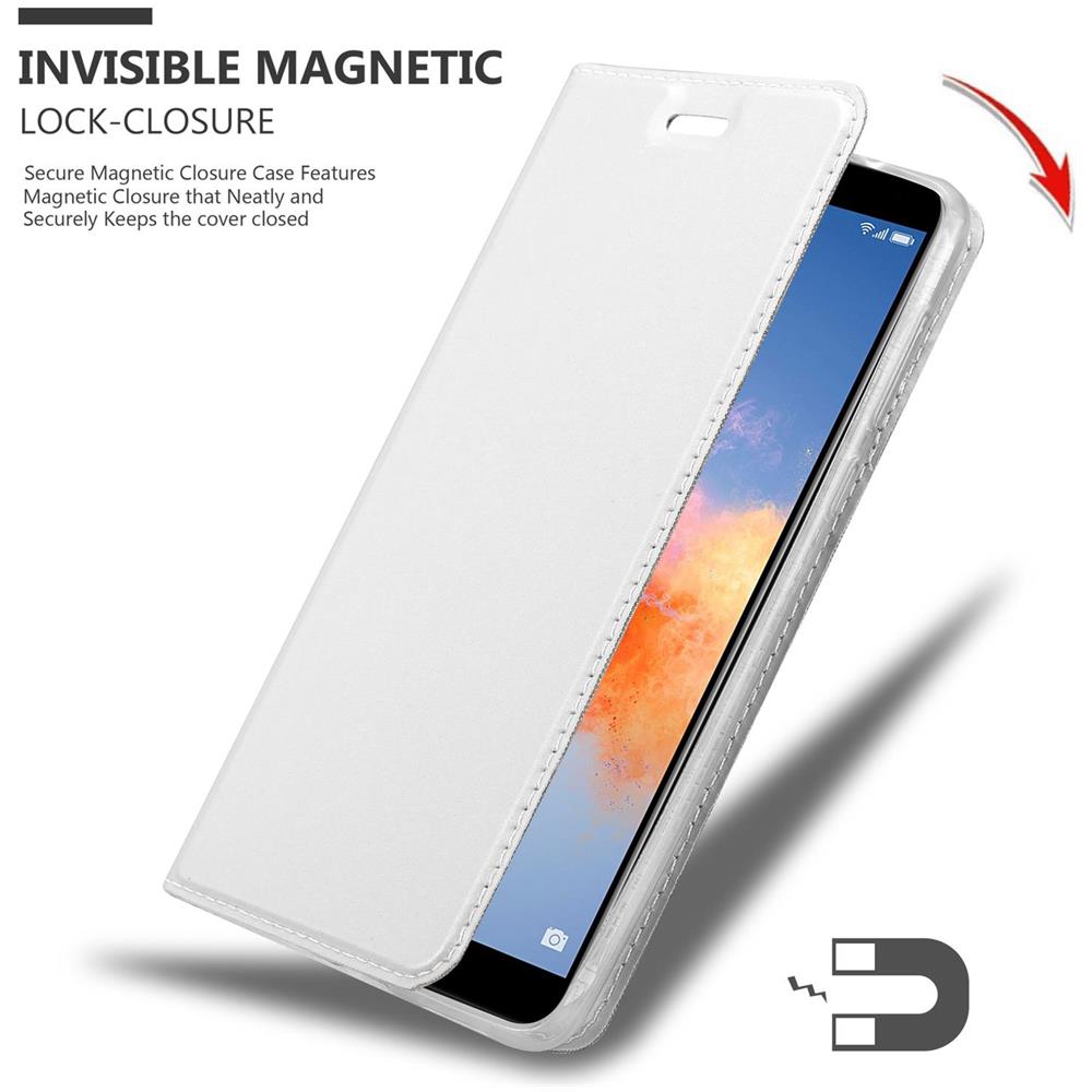 Custodia Compatibile Con Honor 7x In Classy Argento - Coperchio Protettiva Con Chiusura Magnetica, Funzione Stand E Tasca Per Le Carte - Foto 8