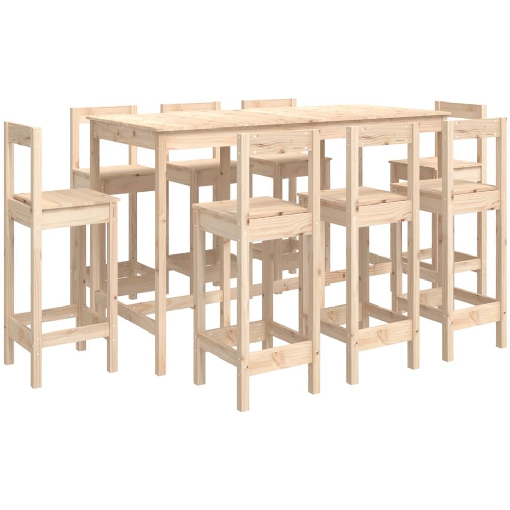 Set Da Bar 9 Pz In Legno Massello Di Pino - Foto 2