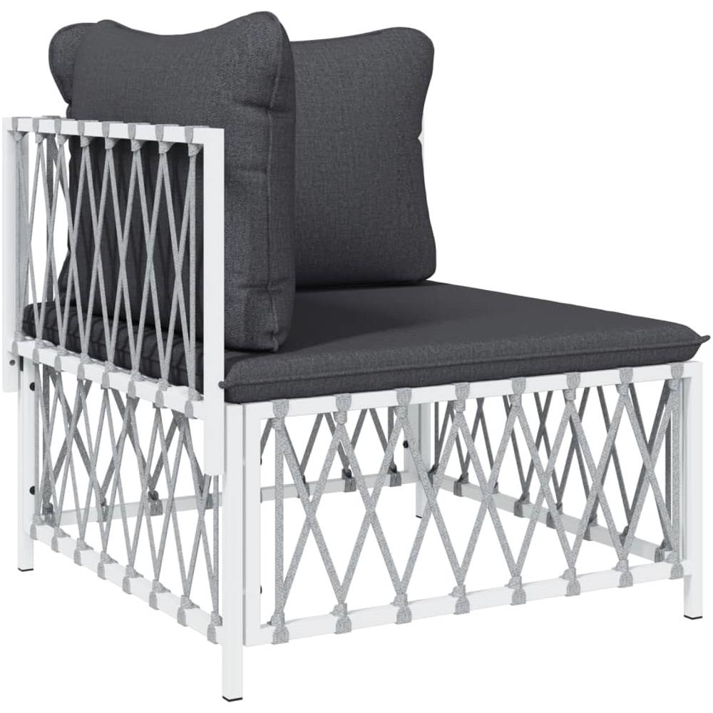 Set Salotto Da Giardino 4 Pz Con Cuscini In Acciaio Bianco - Foto 2