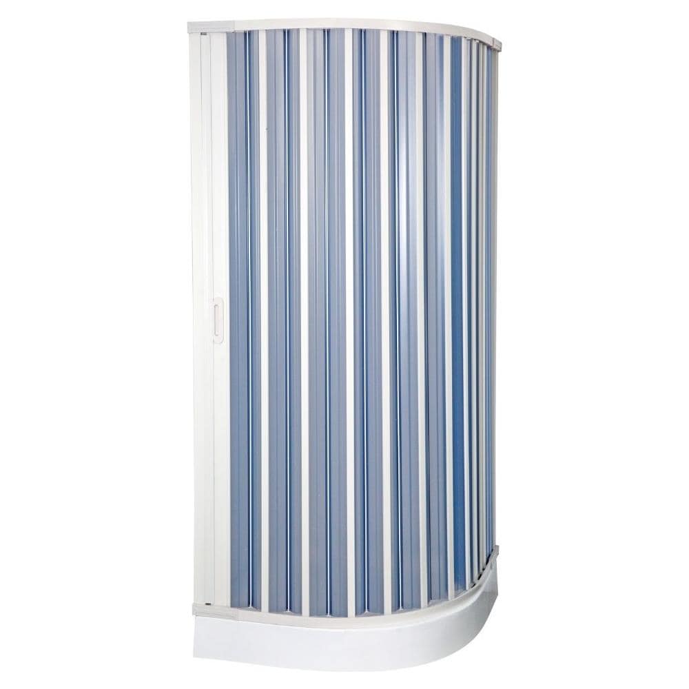 Box Doccia A Soffietto Semicircolare In Pvc Guide Estensibili Ed Aperture Reversibili *** Misure : 78-90 X 78-90 Cm - Foto 1