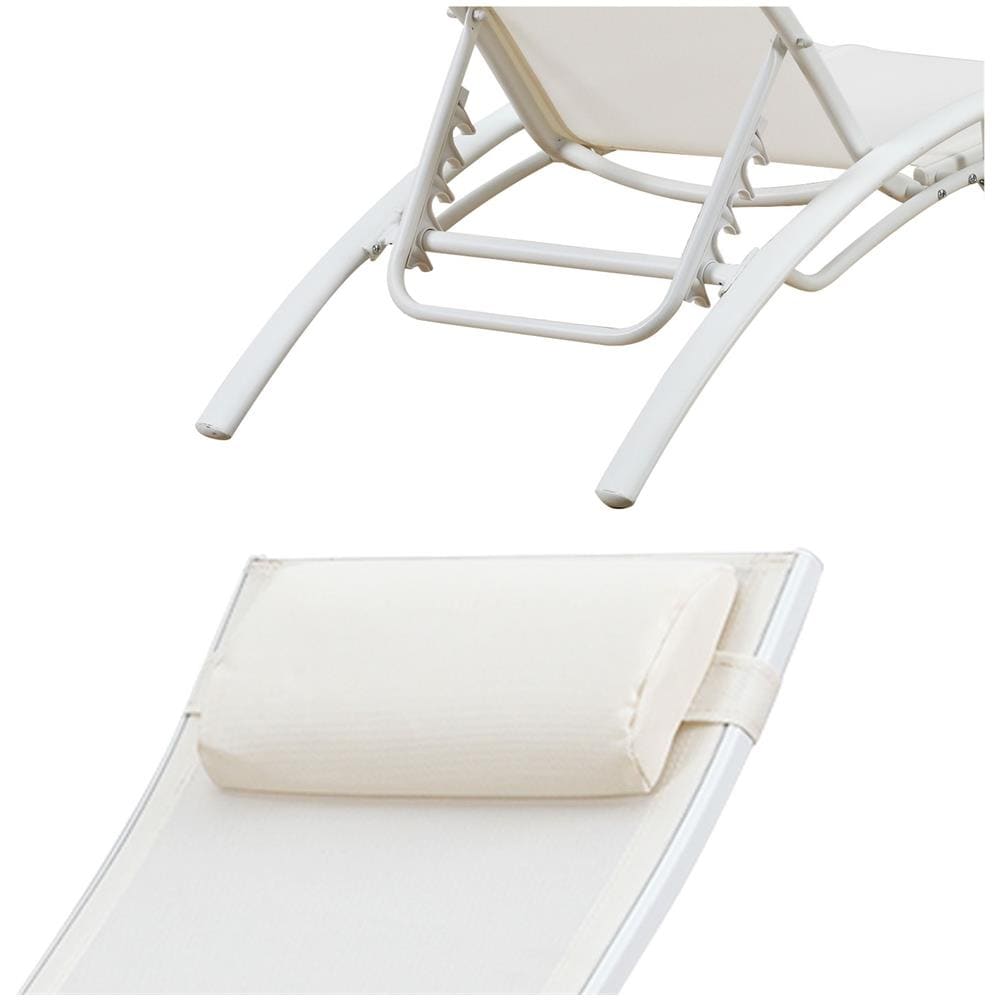 Set Di 2 Sedie A Sdraio Galapagos In Textilene Bianco - Alluminio Bianco - Foto 5