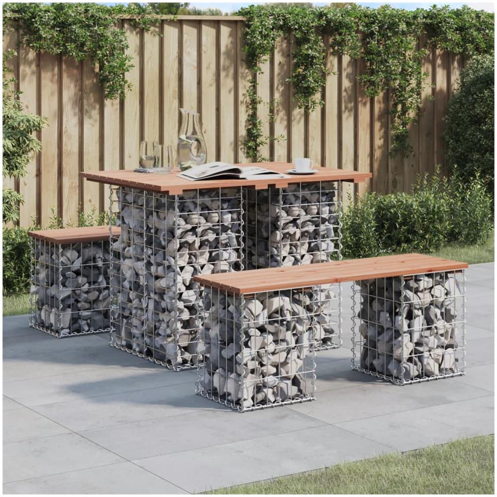 Panca da Giardino Design Gabbione 100x70x72 cm Massello Douglas - Foto 1