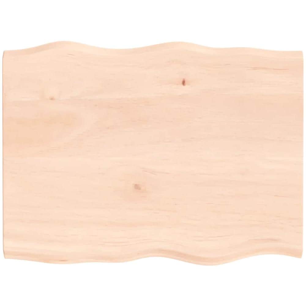 Piano per Tavolo 80x60x2 cm in Rovere Non Trattato Bordi Vivi - Foto 1