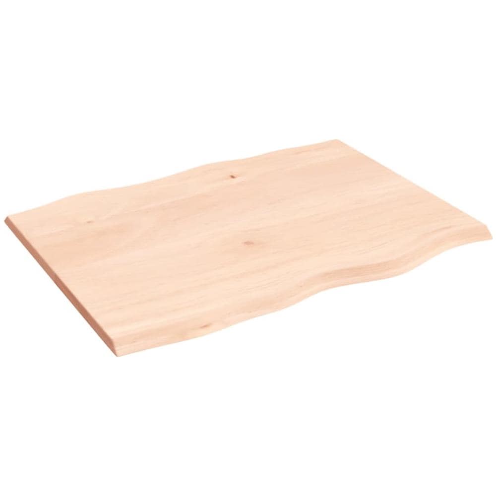 Piano per Tavolo 80x60x2 cm in Rovere Non Trattato Bordi Vivi - Foto 2
