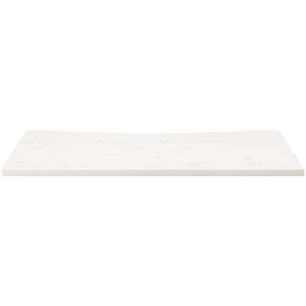 Piano Scrivania Bianco 110x55x2,5 Cm In Legno Massello Di Pino - Foto 3