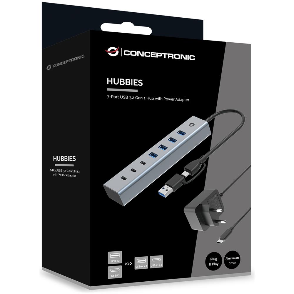 HUBBIES20GP hub di interfaccia USB 3.2 Gen 1 (3.1 Gen 1) Type-C 5000 Mbit /s Grigio - Foto 6