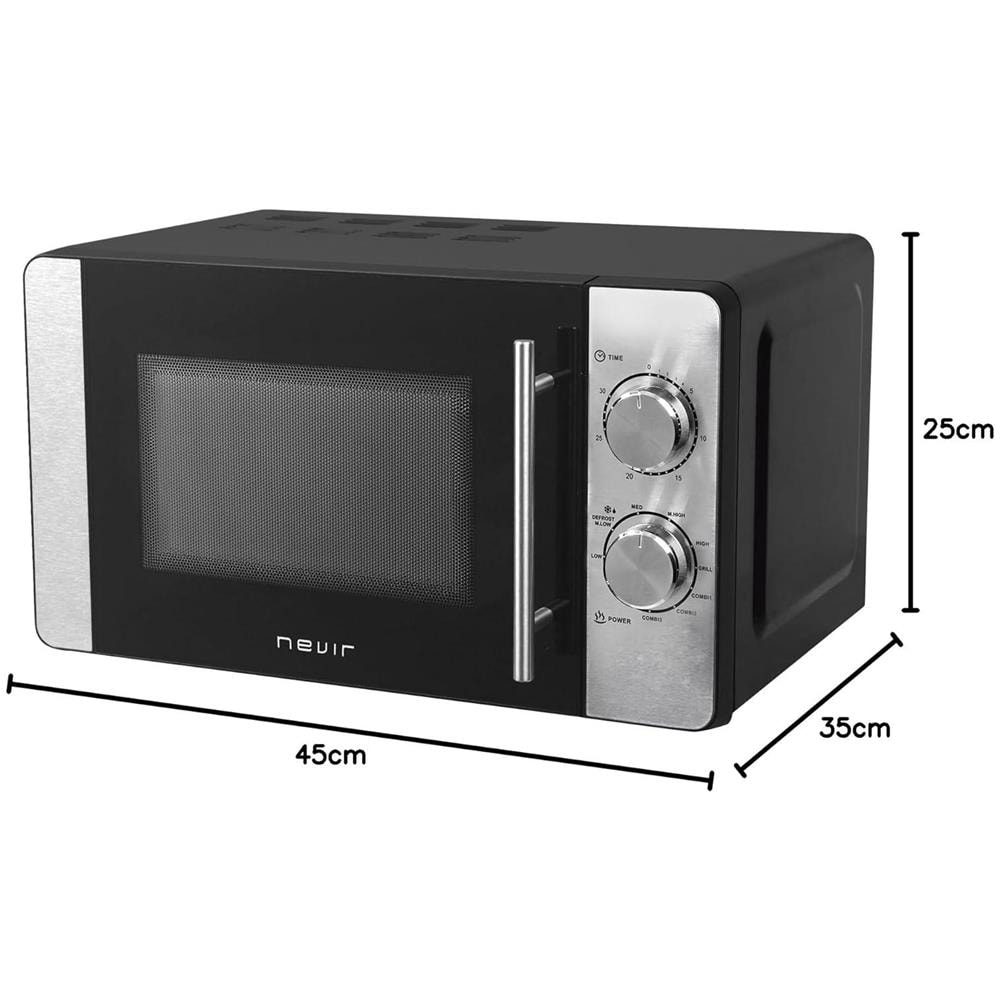 Forno Microonde NVR-6235MGS con Grill Capacità 20 Litri Potenza 700 Watt Colore Nero / Acciaio Inox - Foto 3