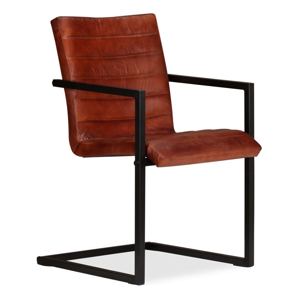 Sedie Da Pranzo Set 4 Pz In Vera Pelle Marrone - Foto 7