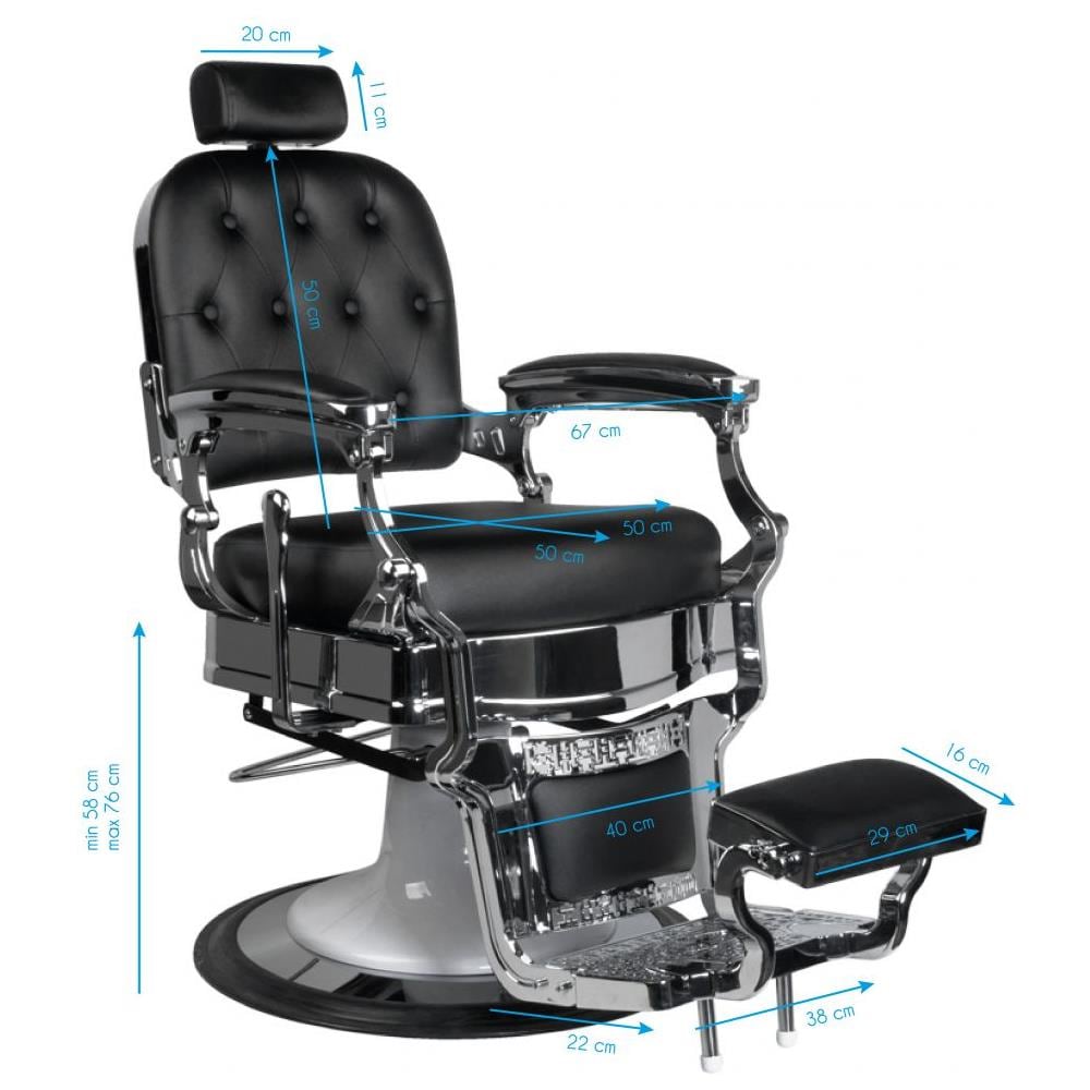 Gabbiano Poltrona Da Barbiere In Similpelle Nera Ernesto - Foto 2