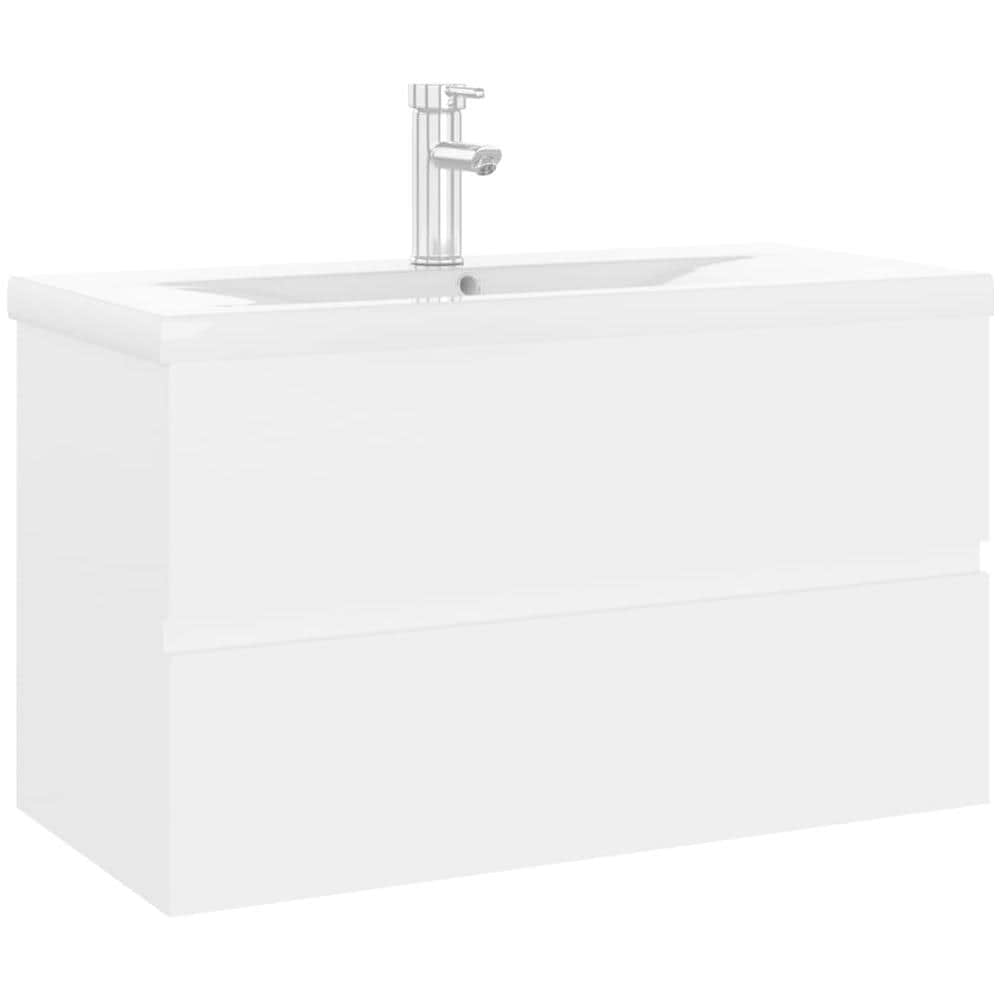 Mobile con Lavabo Integrato Bianco in Legno Multistrato - Foto 2